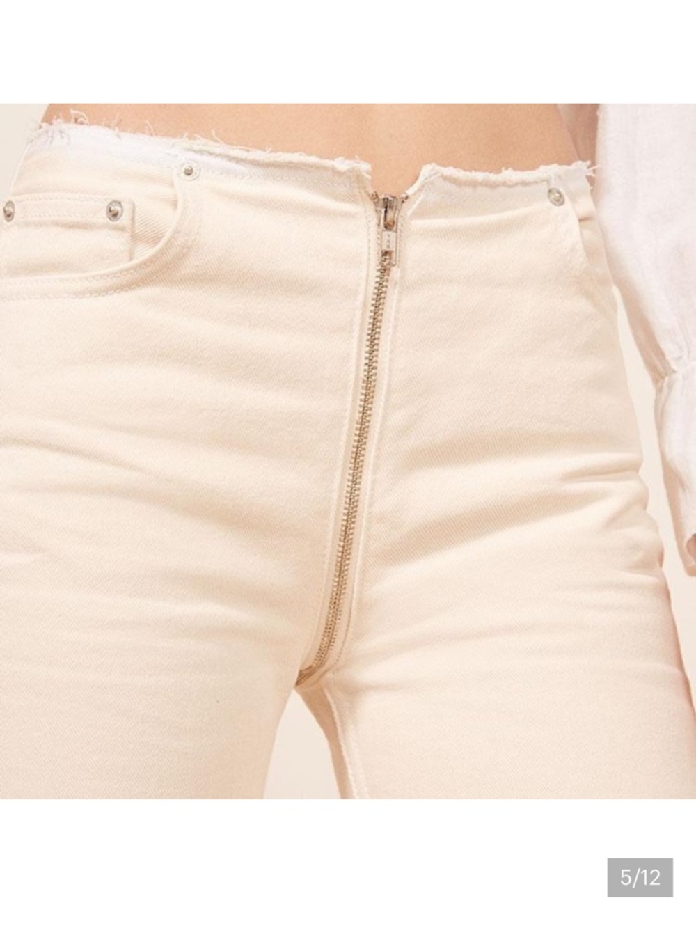 Reformation Ivory High-Waist Zip all around jeans